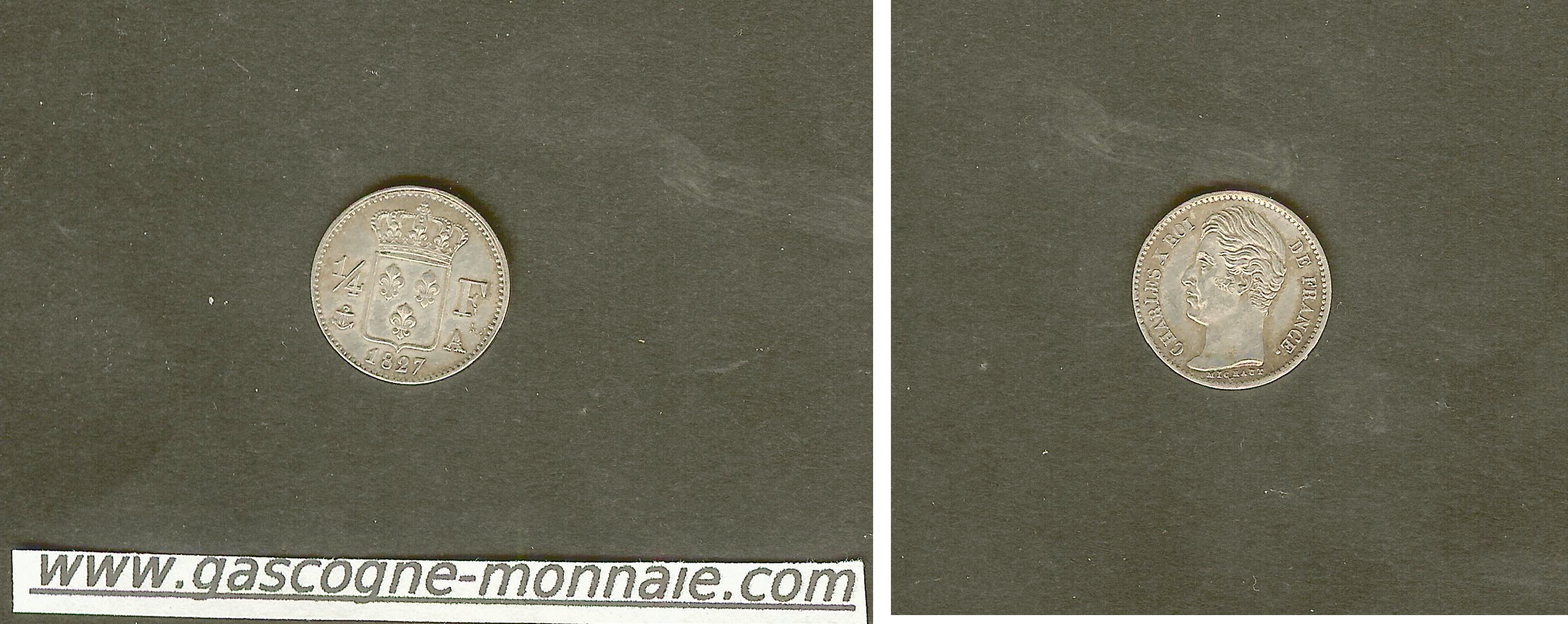 quarter franc Charles X 1827A AU